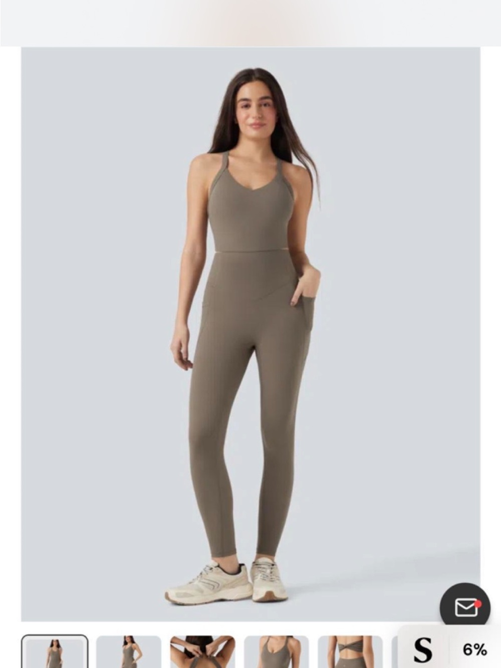 HALARA Olive Ribbed High-Waist Jumpsuit